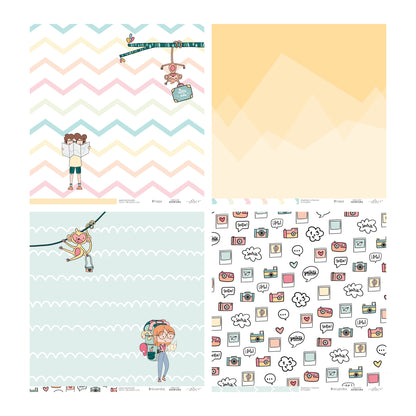 KIT 20 PAPELES AVENTURA 12X12" - REPO BAJO PEDIDO - SCRAPBOOKING