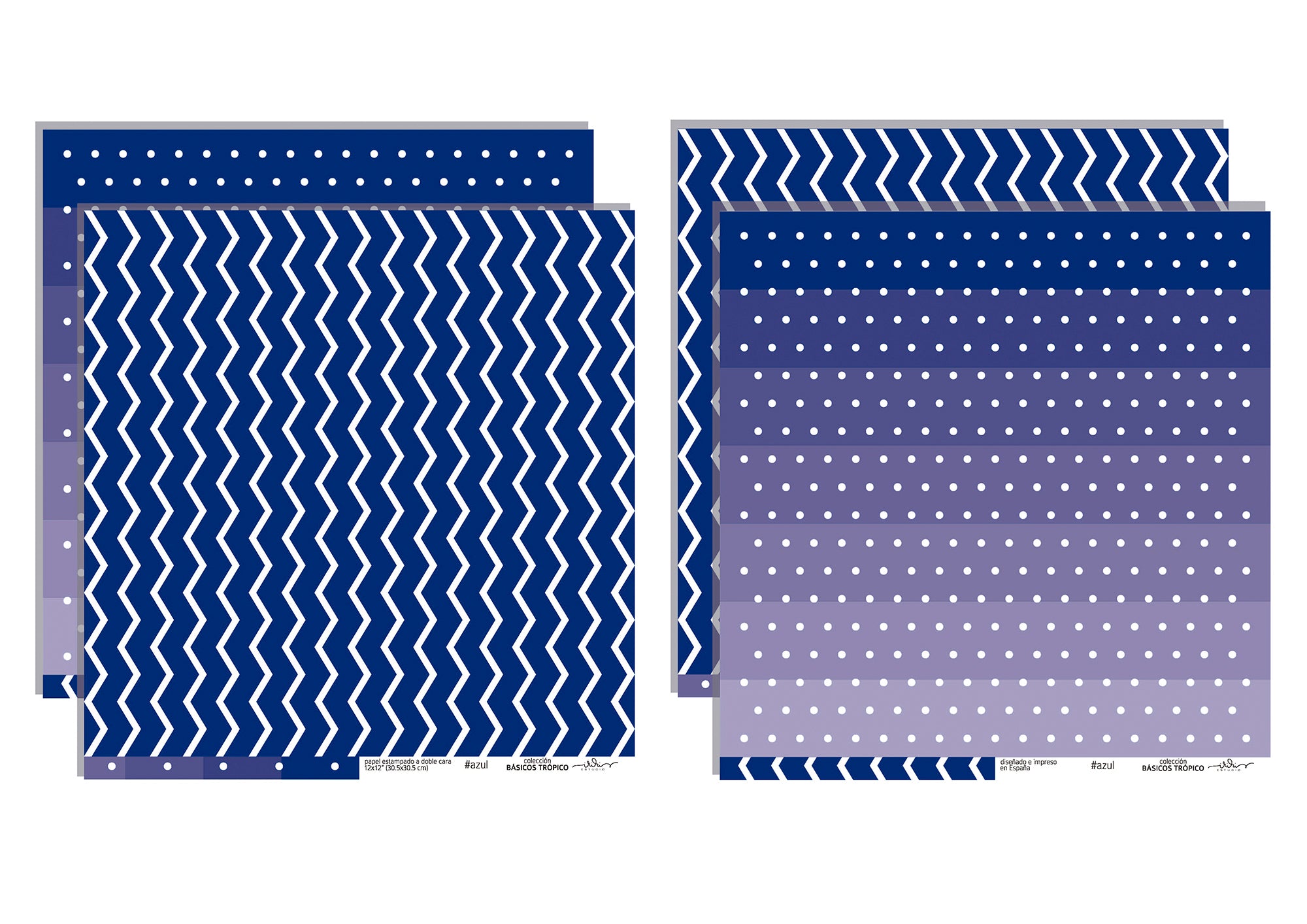 KIT 10 PAPELES BÁSICOS TRÓPICO - BÁSICOS SCRAPBOOKING