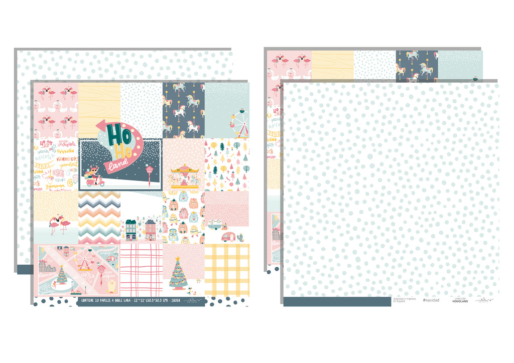 KIT 10 PAPELES HOHOLAND 12X12" - HOHOLAND - SCRAPBOOKING