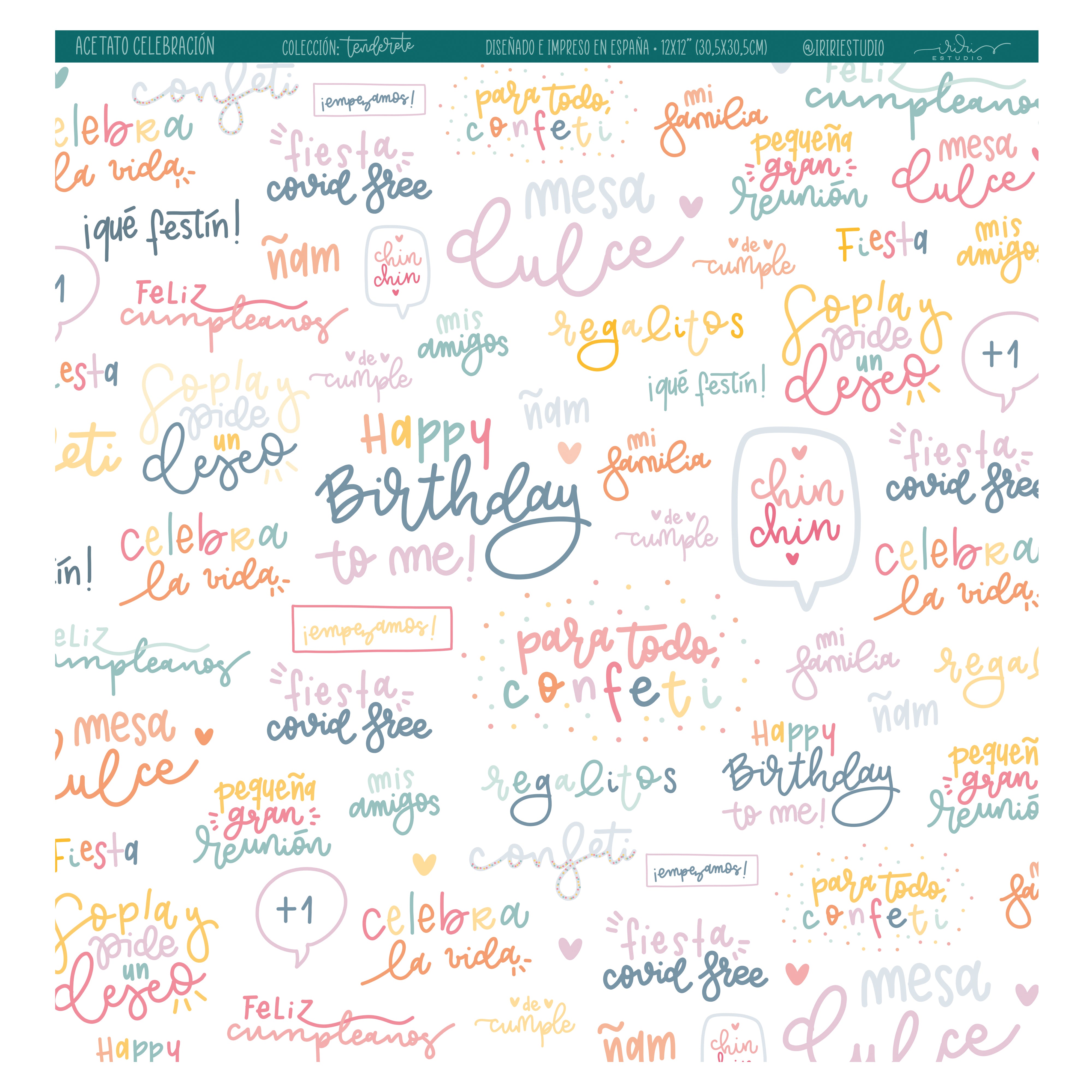 ACETATO CELEBRACIÓN - TENDERETE - SCRAPBOOKING