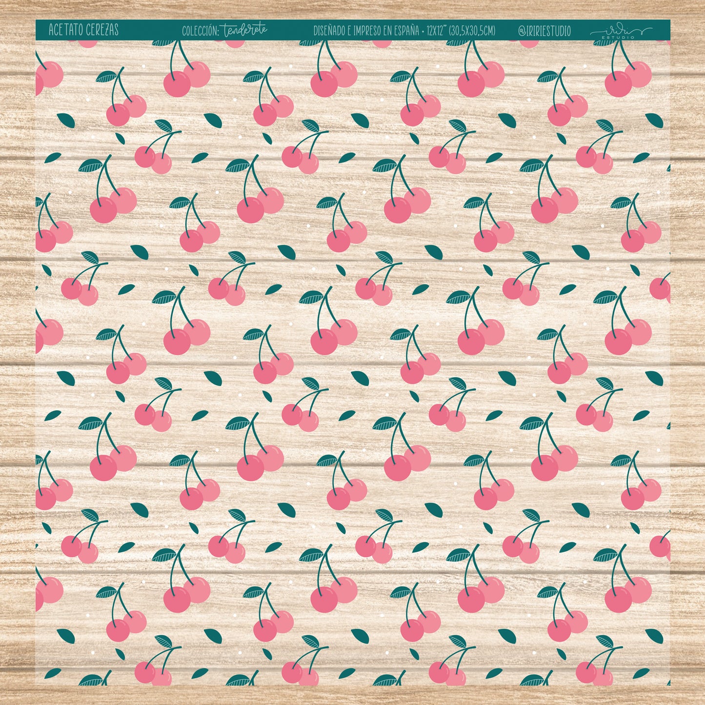 ACETATO CEREZAS - TENDERETE - SCRAPBOOKING