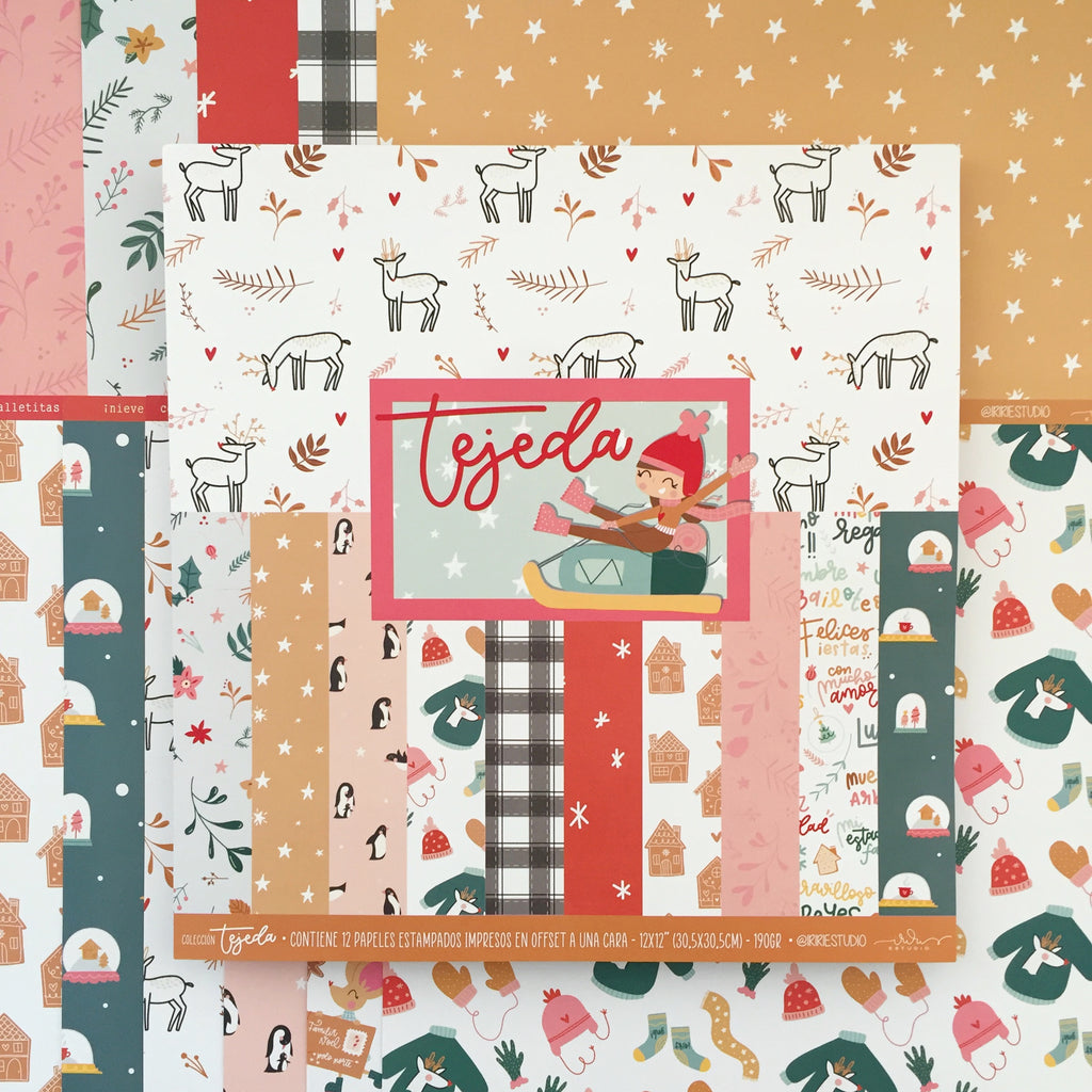 KIT 12 PAPELES TEJEDA - 12X12" 1 CARA - SCRAPBOOKING