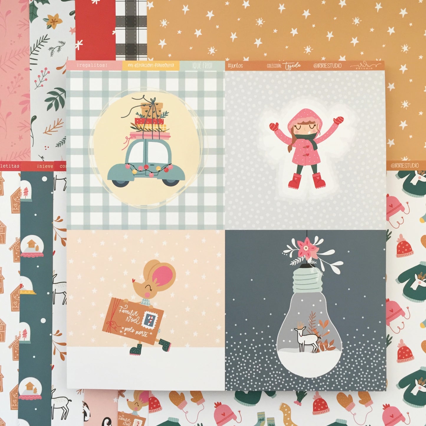 KIT 12 PAPELES TEJEDA - 12X12" 1 CARA - SCRAPBOOKING