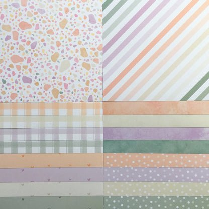 KIT 18 PAPELES BÁSICOS LAVANDA 6X8" - TATITA - SCRAPBOOKING