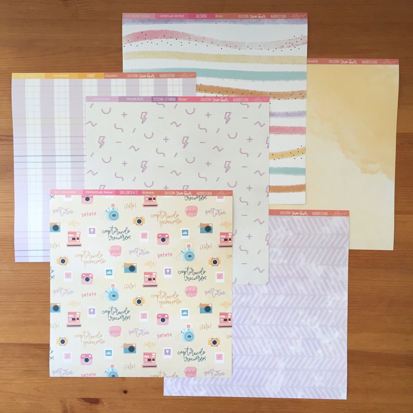 KIT 12 PAPELES SCRAP POWER - 12X12" 1 CARA - SCRAPBOOKING