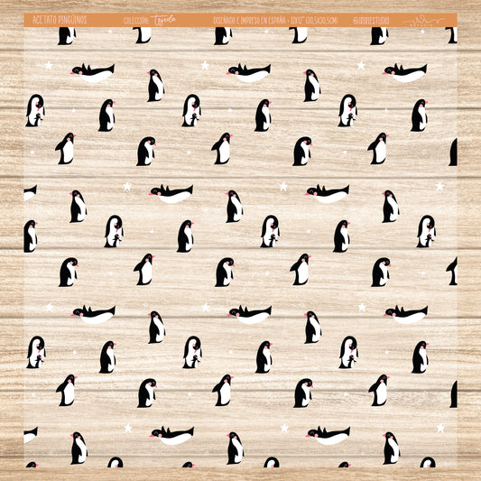 ACETATO PINGÜINOS - TEJEDA - REPO BAJO PEDIDO - SCRAPBOOKING