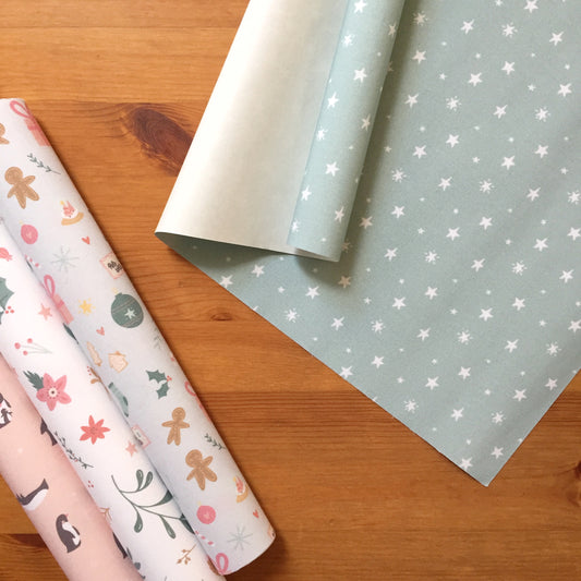 TELA DE ENCUADERNAR EN ROLLO ESTRELLAS - TEJEDA - REPO BAJO PEDIDO - SCRAPBOOKING