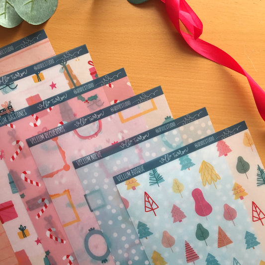 PACK 6 VELLUMS VILLA TURRÓN - REPO BAJO PEDIDO - SCRAPBOOKING