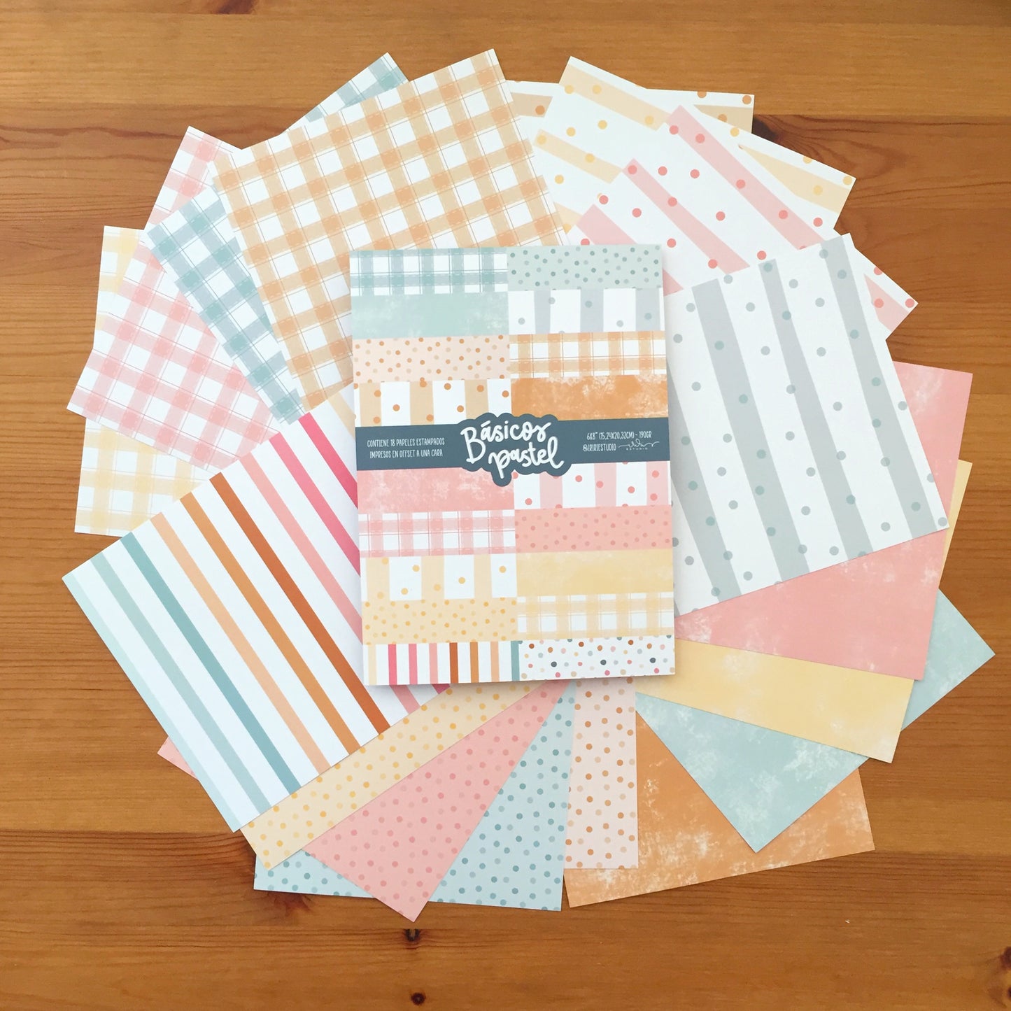 KIT 18 PAPELES BÁSICOS PASTEL 6X8" - CALMA - SCRAPBOOKING