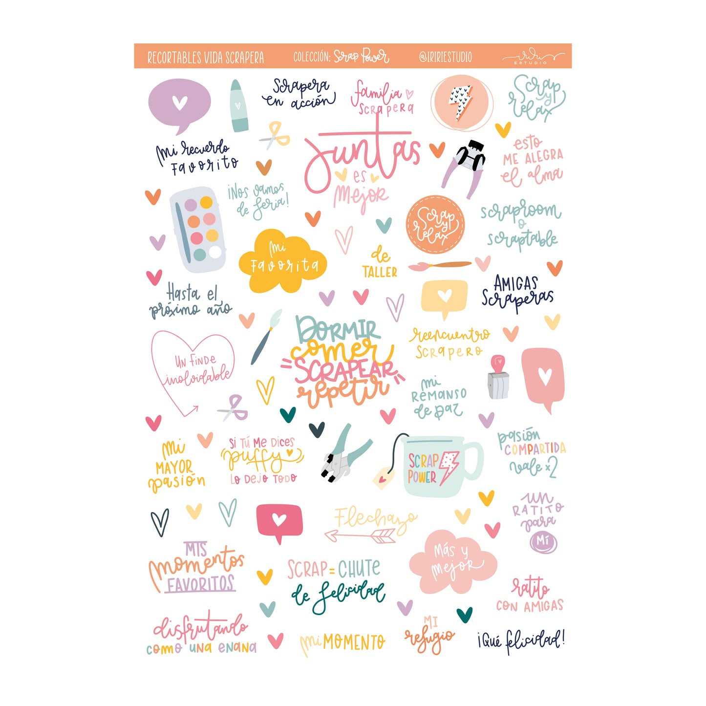 RECORTABLES VIDA SCRAPERA - SCRAP POWER - (NO SON DIE CUTS ) - SCRAPBOOKING