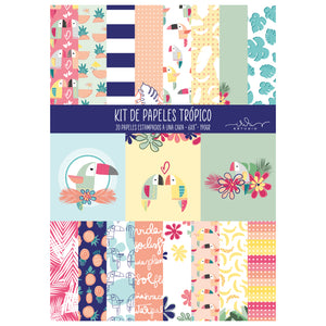 KIT 20 PAPELES TRÓPICO 6X8" - SCRAPBOOKING